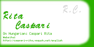rita caspari business card